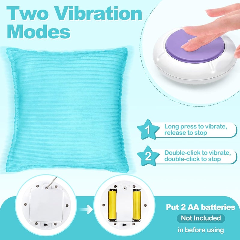 Subao 12" Vibrating Toddler Pillow with Two Textures, Sensory Toys for Kids with Autism, ADHD, Birthday & Xmas Gift for Boys & Girls Aged 4-10, Blue - Image 3
